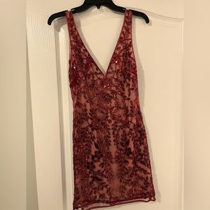Holiday Sexy ruby red/burgundy sequin dress - perfect for holidays!  L fits M
